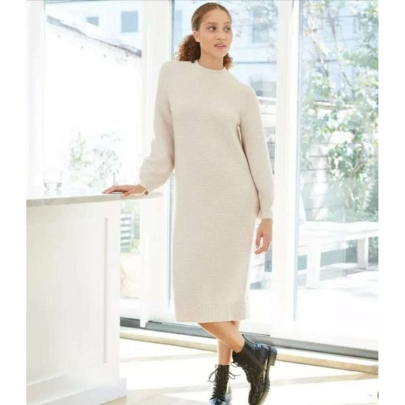Prologue Womens Sweater Dress Cream Sz 